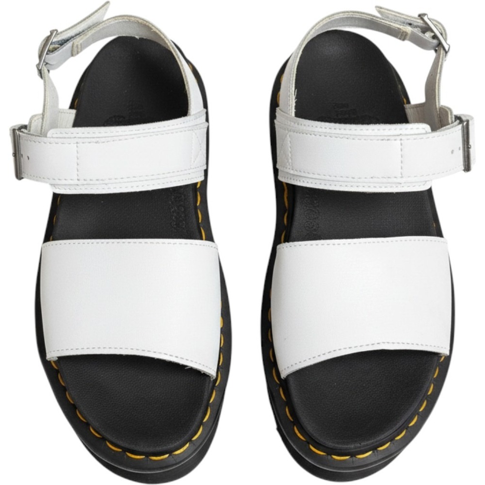 Dr. Martens Voss Quad Sandals Women 8 White Leather Platform Gladiator AW004